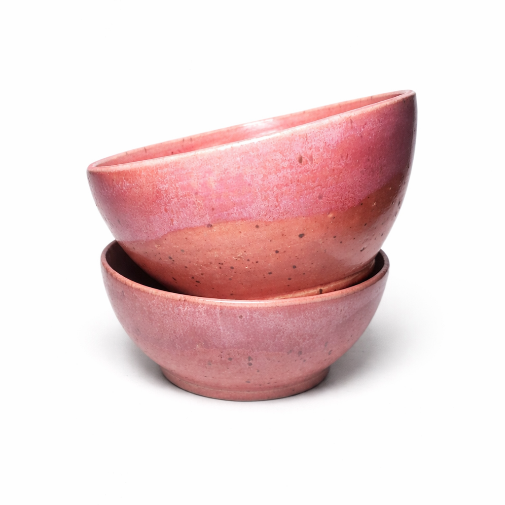 Pink Wave Nesting Bowls (Set of Two)